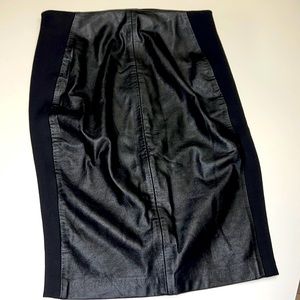 Faux leather midi skirt